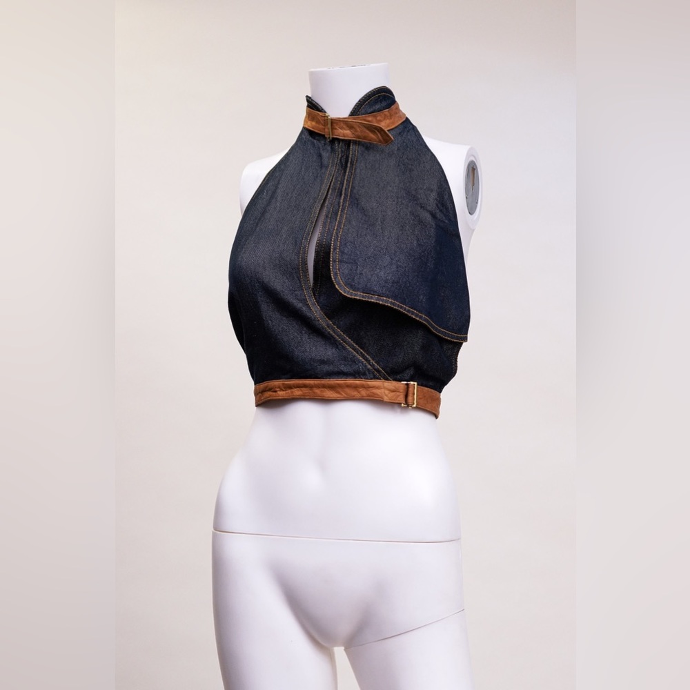 Christian Dior Denim Halter Top - Picture 4 of 7